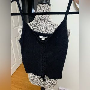 American Eagle black knit sweater tank top